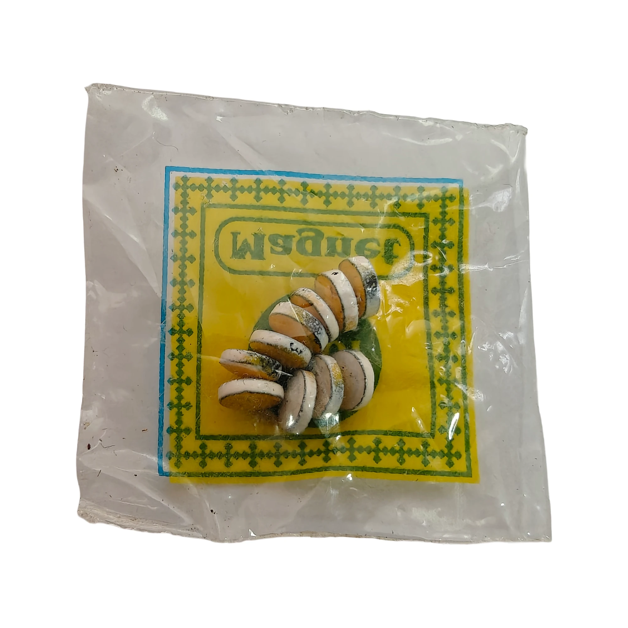 מגנט צהוב / לבן עגול קטן